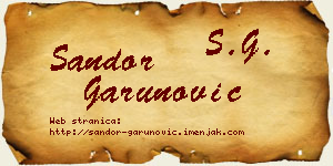 Šandor Garunović vizit kartica